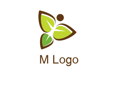 butterfly made of leaves logo