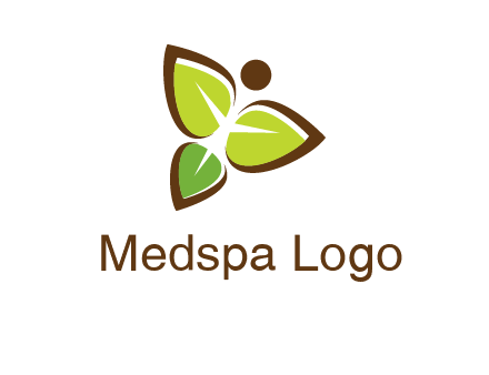 butterfly made of leaves logo