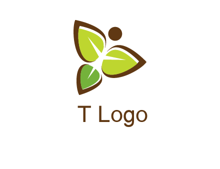 butterfly made of leaves logo