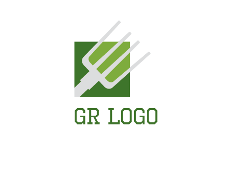 rake on a square logo