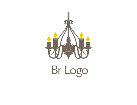 candles on a chandelier logo