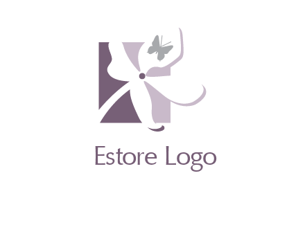 butterfly on a flower logo