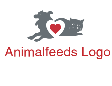 cats and dog heart logo