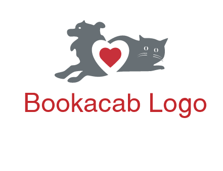 cats and dog heart logo