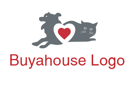 cats and dog heart logo