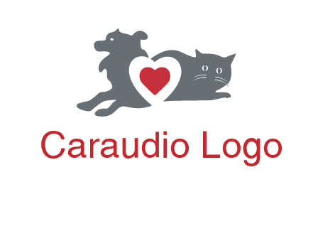 cats and dog heart logo