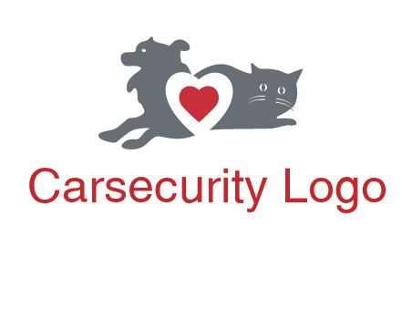 cats and dog heart logo