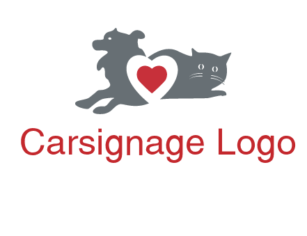 cats and dog heart logo