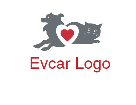 cats and dog heart logo