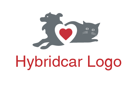 cats and dog heart logo