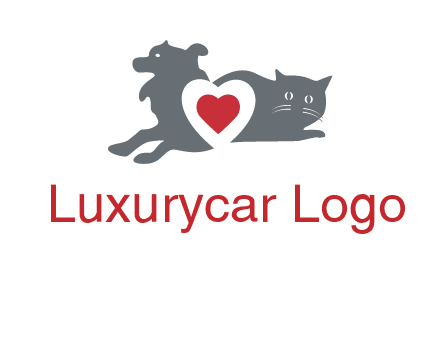 cats and dog heart logo