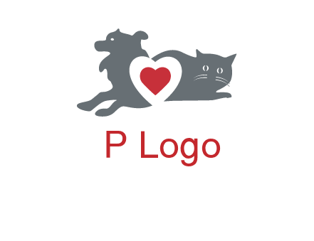 cats and dog heart logo