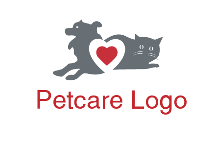 cats and dog heart logo