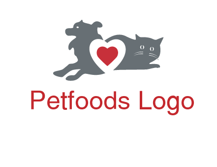 cats and dog heart logo