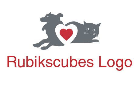 cats and dog heart logo