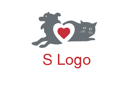 cats and dog heart logo