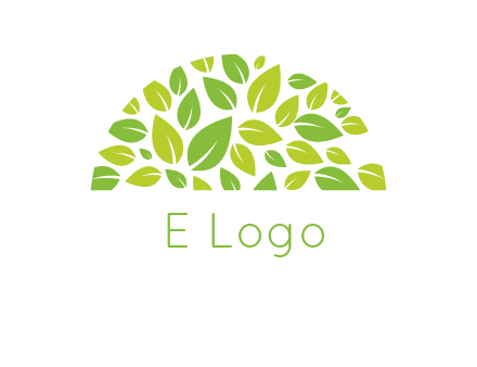 leaves in a semi circle logo