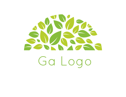 leaves in a semi circle logo