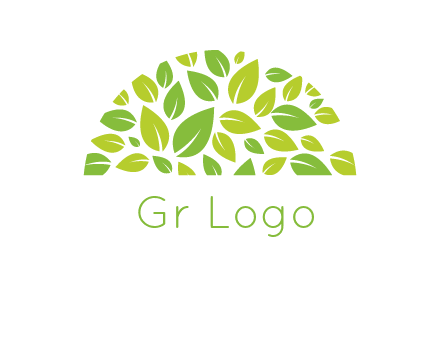 leaves in a semi circle logo