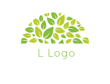 leaves in a semi circle logo