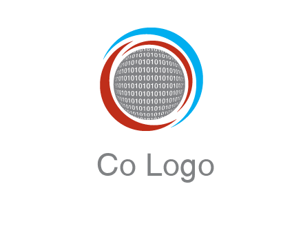 coding inside world in a round logo