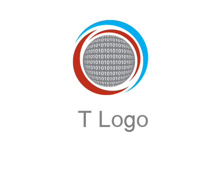 coding inside world in a round logo