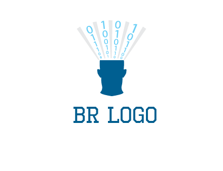 coding going inside brain logo