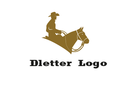 cow boy and horse logo