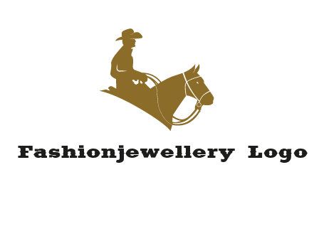 cow boy and horse logo