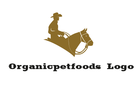 cow boy and horse logo