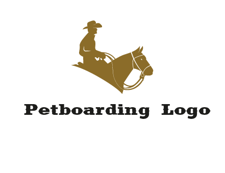 cow boy and horse logo