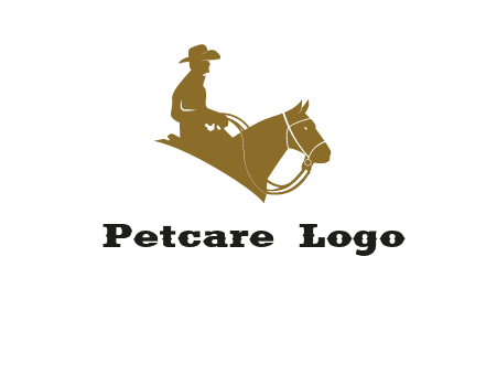 cow boy and horse logo