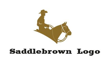 cow boy and horse logo