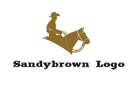 cow boy and horse logo