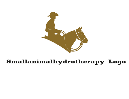 cow boy and horse logo