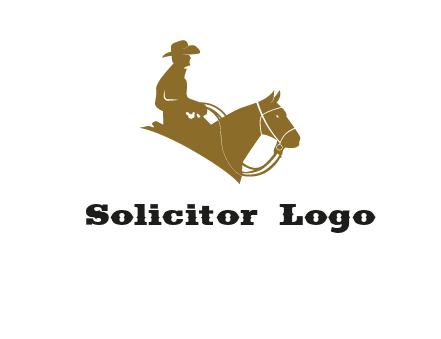 cow boy and horse logo