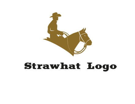 cow boy and horse logo