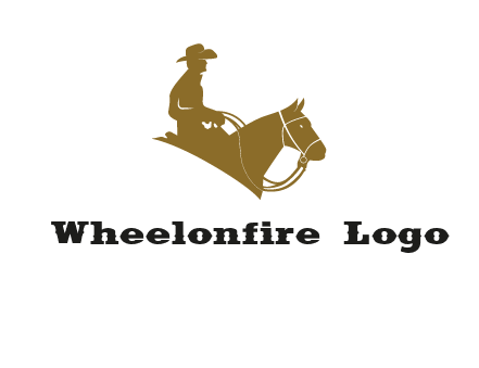 cow boy and horse logo