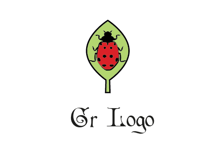 ladybug on leaf logo