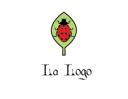 ladybug on leaf logo