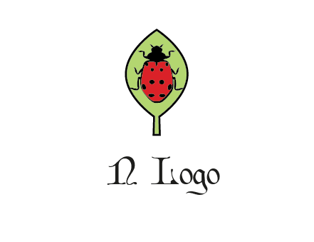 ladybug on leaf logo