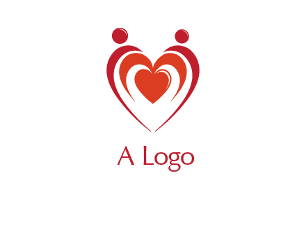 love and dating logo with hearts