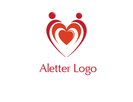 love and dating logo with hearts