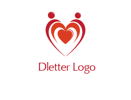 love and dating logo with hearts