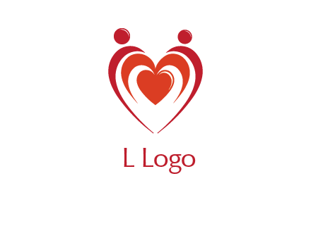 love and dating logo with hearts