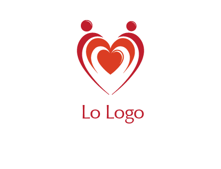 love and dating logo with hearts