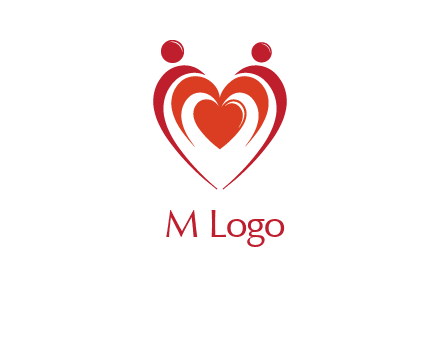 love and dating logo with hearts