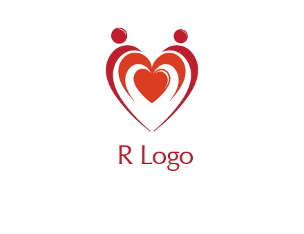 love and dating logo with hearts