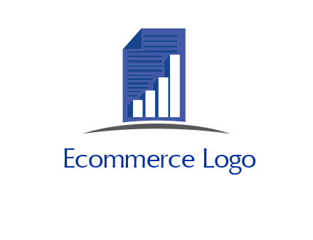 bar graph on a corporate document logo