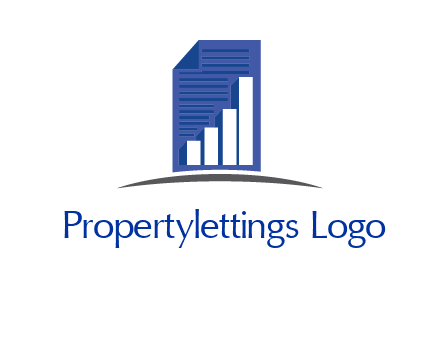 bar graph on a corporate document logo